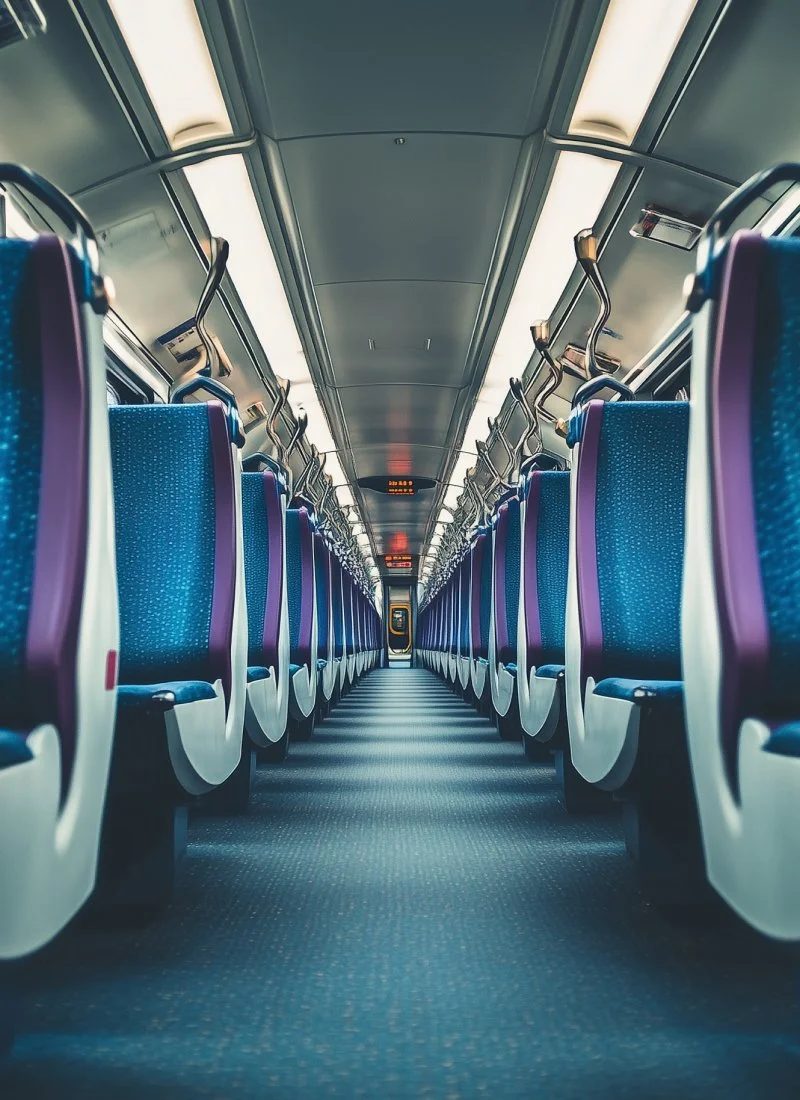 Rail interior with composite ceiling and panels