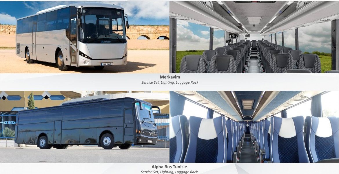 Merkavim · Alpha Bus Tunisie · Intercity, Service set, lighting, luggage rack