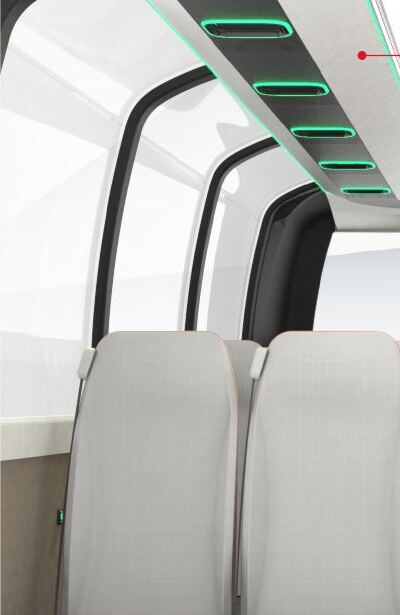 Infrared heating panels in a coach